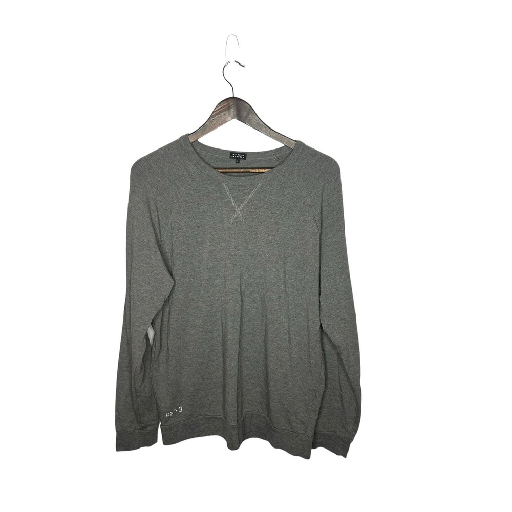 TWO BLIND BROTHERS gray  Raglan bamboo rayon cotton Henley Mens Large gray‎